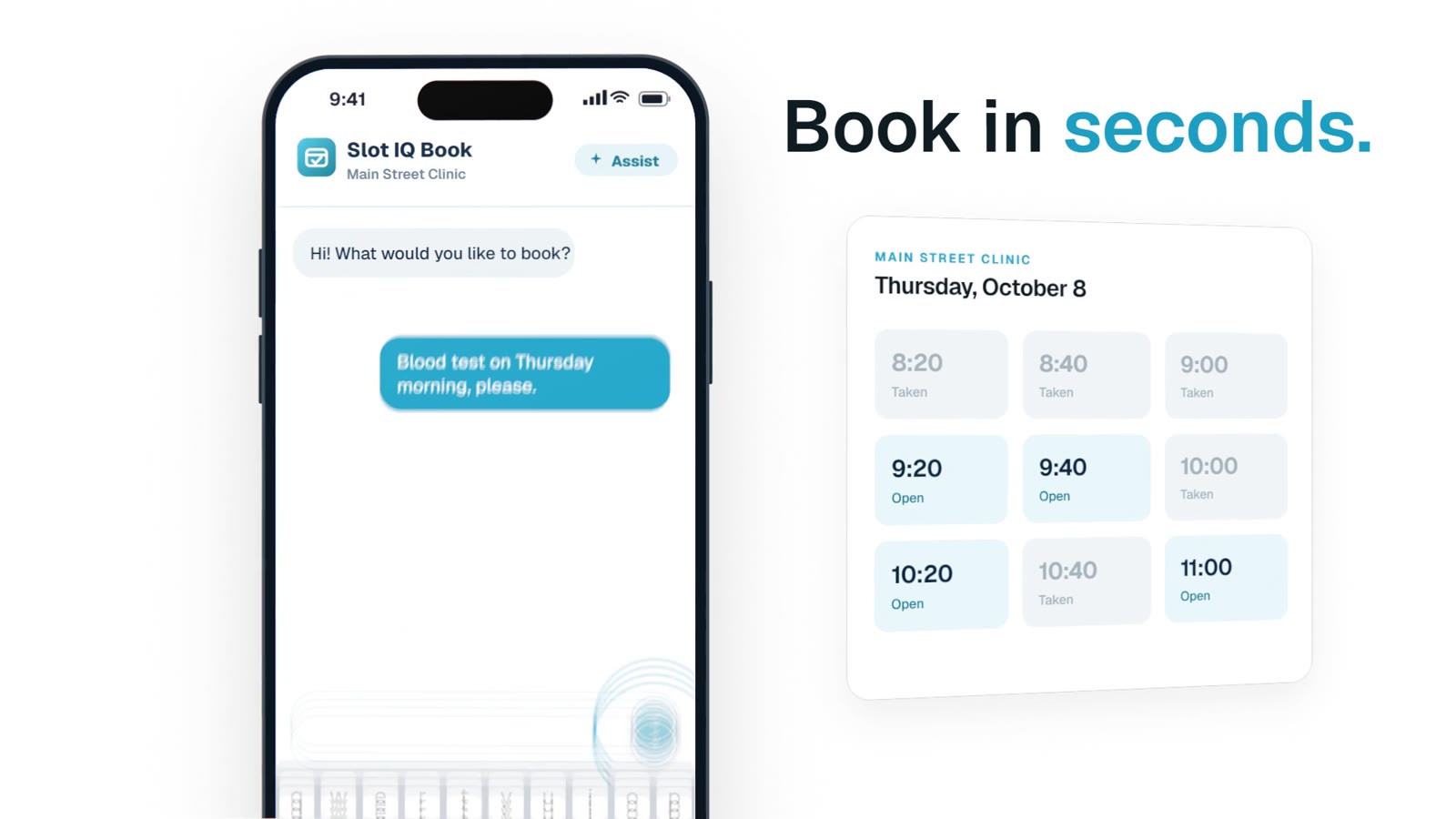 Booking an appointment in Slot IQ on a phone