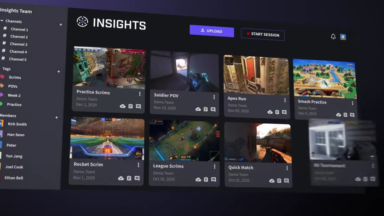 The Insights library of recorded matches